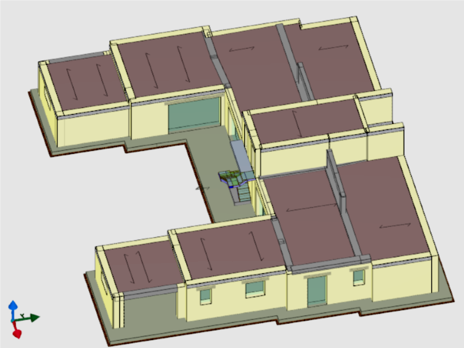 Modello strutturale tridimensionale di una villa